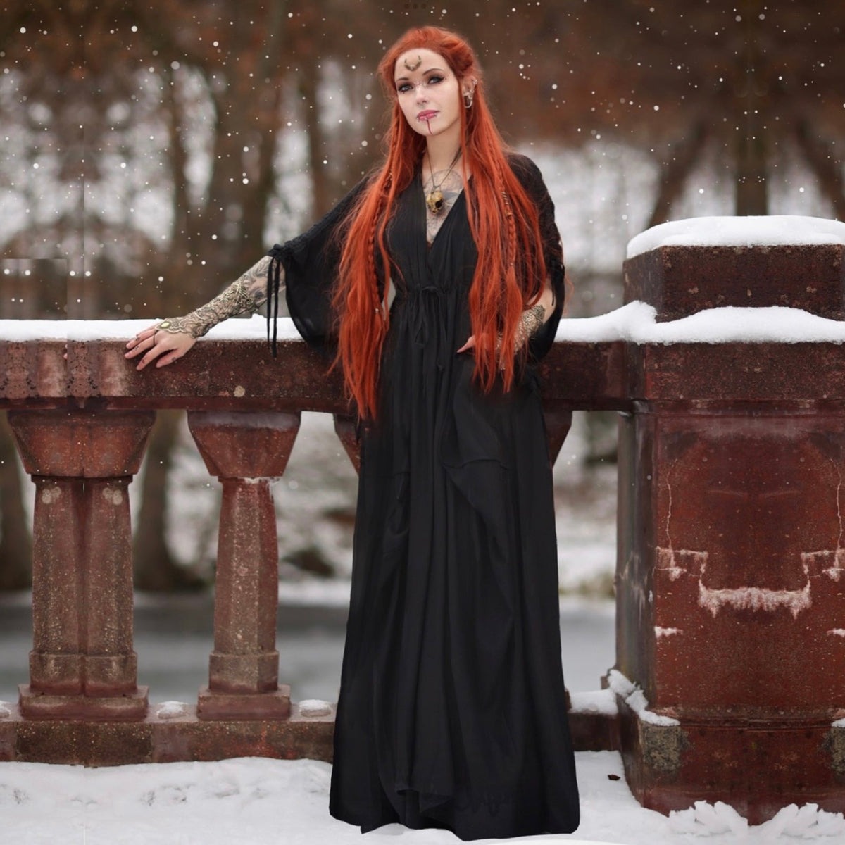 Brittany Bell Sleeves Maxi Goddess Dress