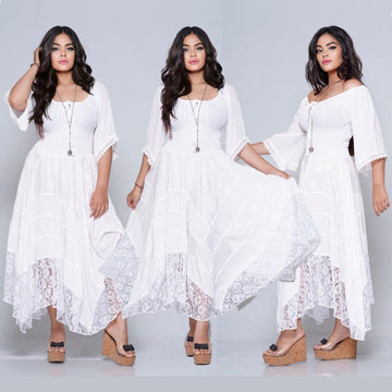 Emory Hippie Smocked Waist Wedding Dress
