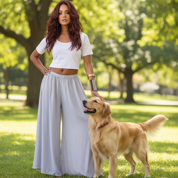 Maggie Gauchos Elastic Waist Palazzo Pants