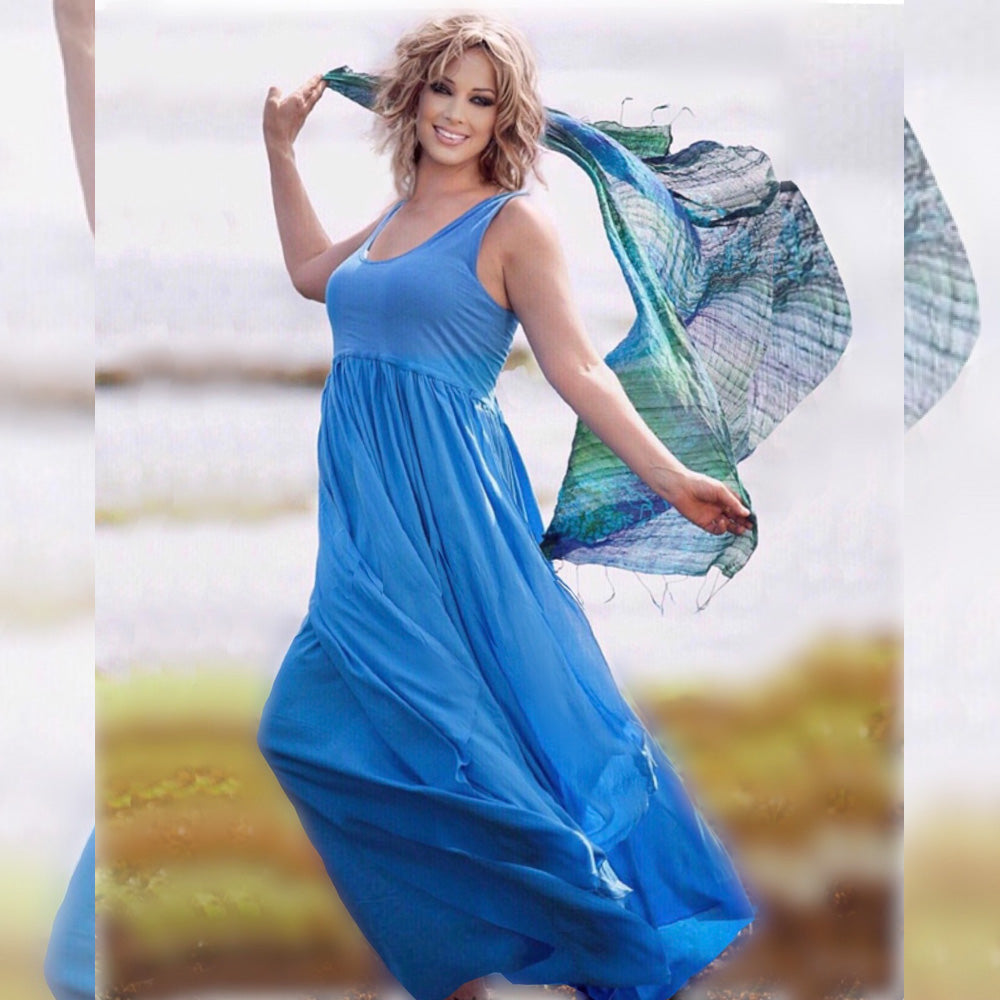 Lia Pretty Layered Lagenlook Maxi Dress