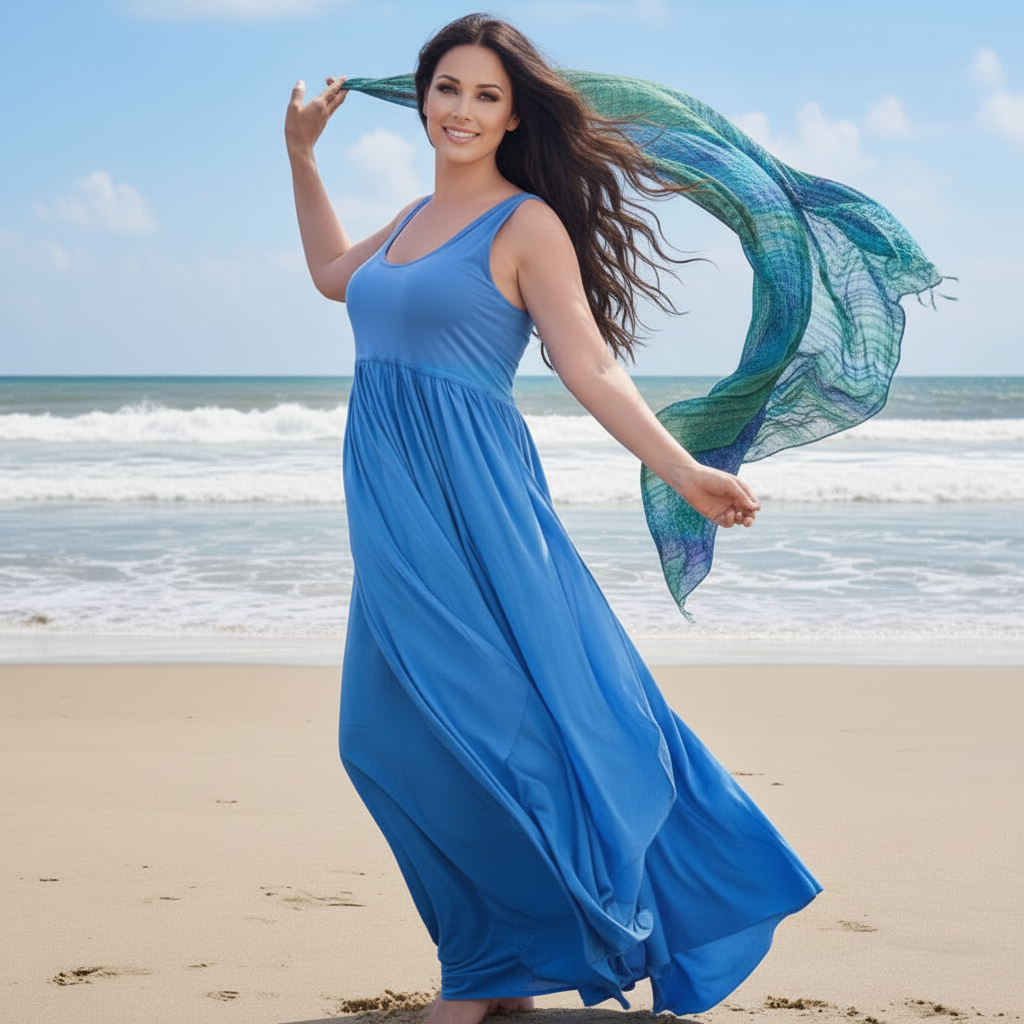Lia Pretty Layered Lagenlook Maxi Dress
