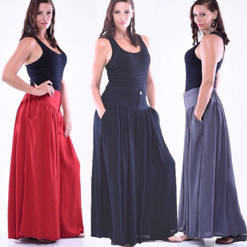 Lena Elastic Rayon Crinkle Palazzo Pants