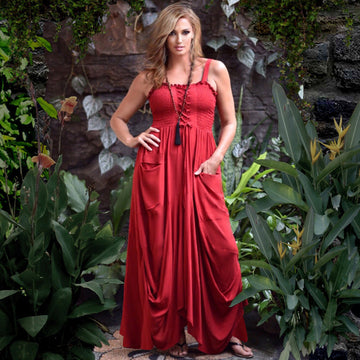 Presley Spaghetti Straps Boho Pockets Maxi Dress