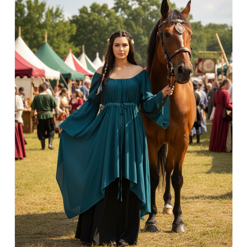 Nancy Classic Renaissance Blouse with Long Sleeves