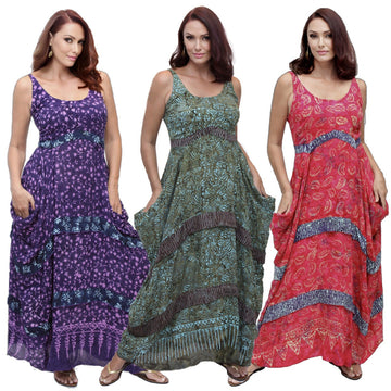 Adalynn Gauzy Batik Smocked Maxi Dress