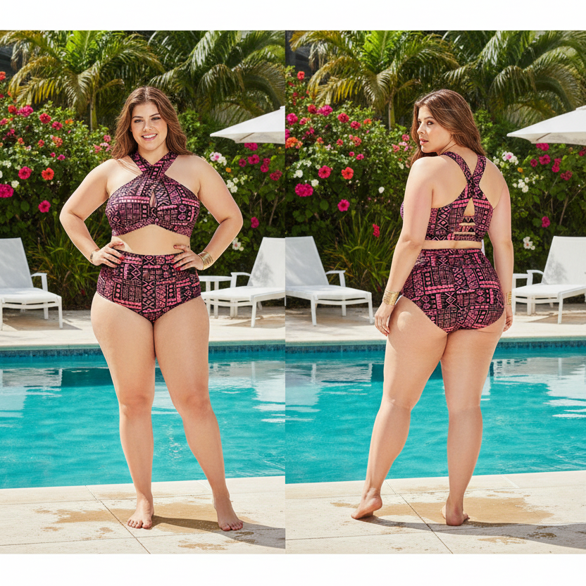 Brooke High Waist Retro Sexy Summer Women's Bikini Set