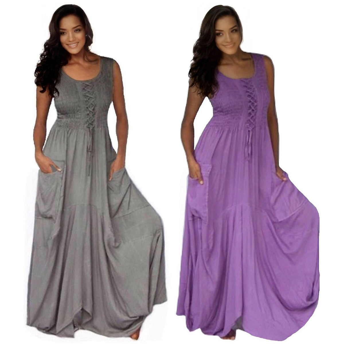 Presley Spaghetti Straps Boho Pockets Maxi Dress
