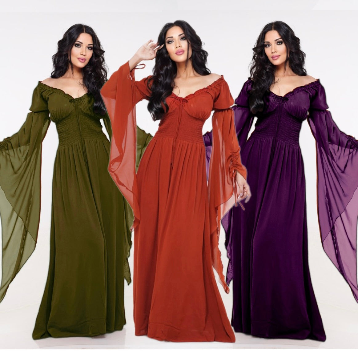 Clarissa Flowing Sleeve Renaissance Romantic Maxi Dress