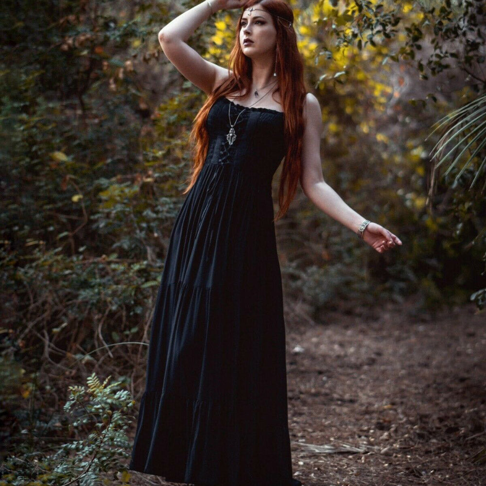 Ava Boho Tiered Ruffled Strappy Maxi Dress