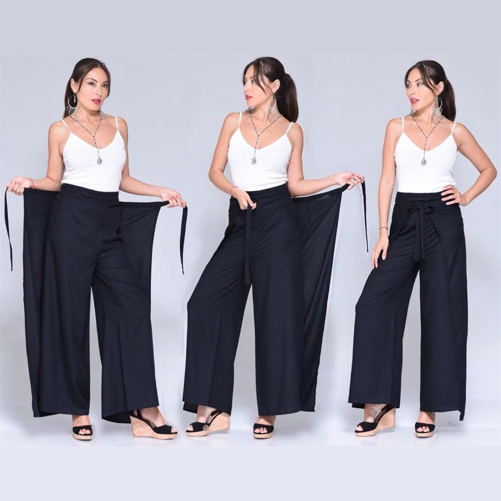 Nicole  Wrap Tie Boho Palazzo Wide Leg Pant