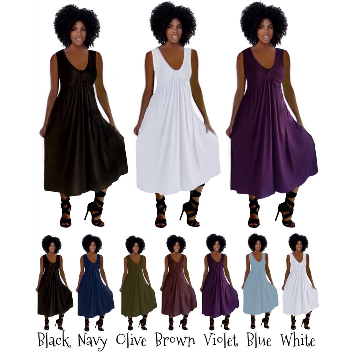 Salma Cool Jersey Night Gown Midi Dress