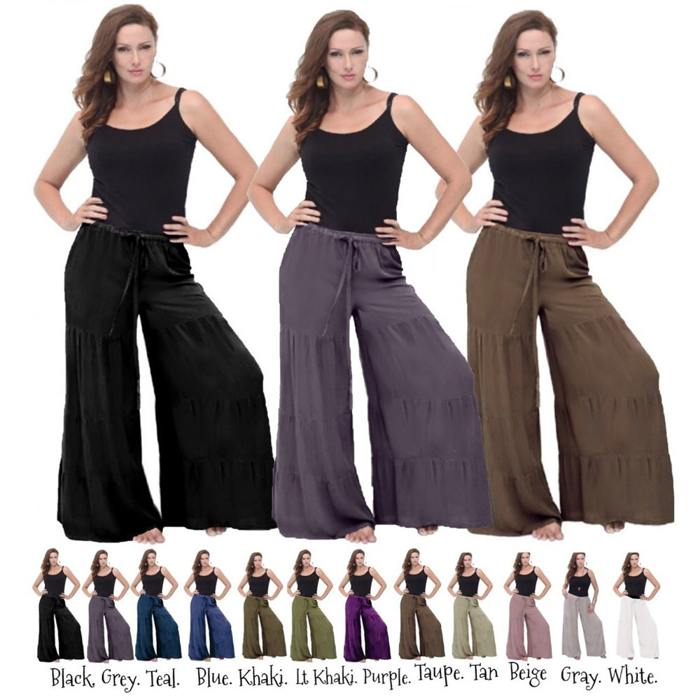Daniela Wide Leg Ruffled Long Pants