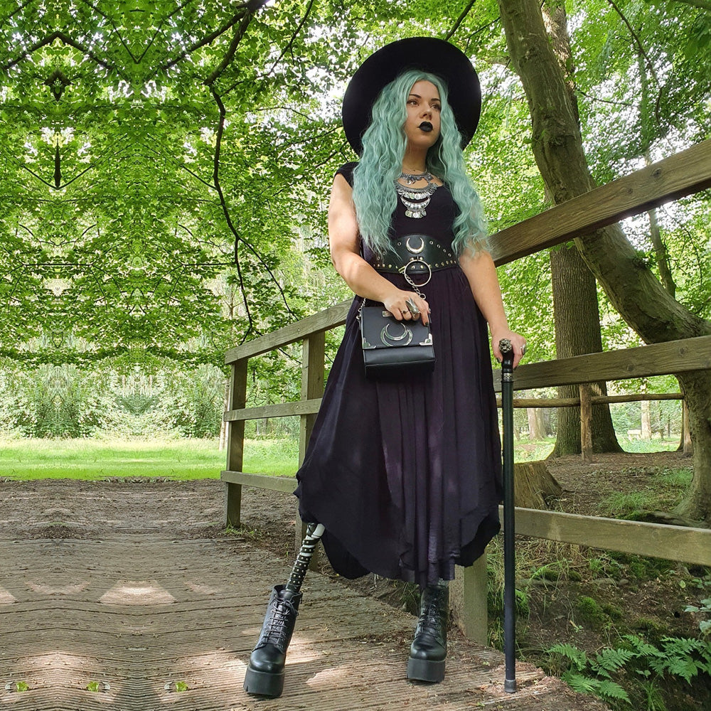 Saylor Cottagegoth Boho Pagan Jersey Midi Dress