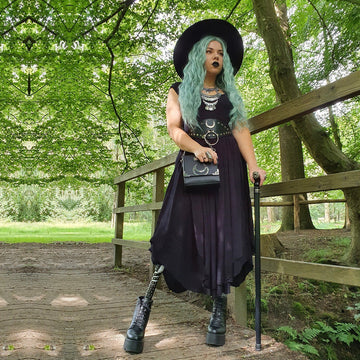 Saylor Cottagegoth Boho Pagan Jersey Midi Dress