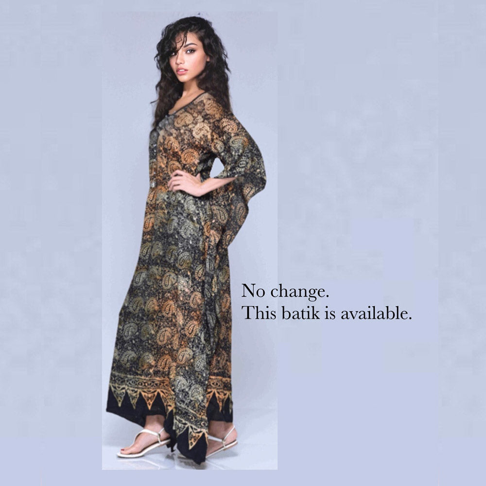 Vanessa Maxi Boho Dress Caftan ¨C Gauzy Batik Figure Flattering