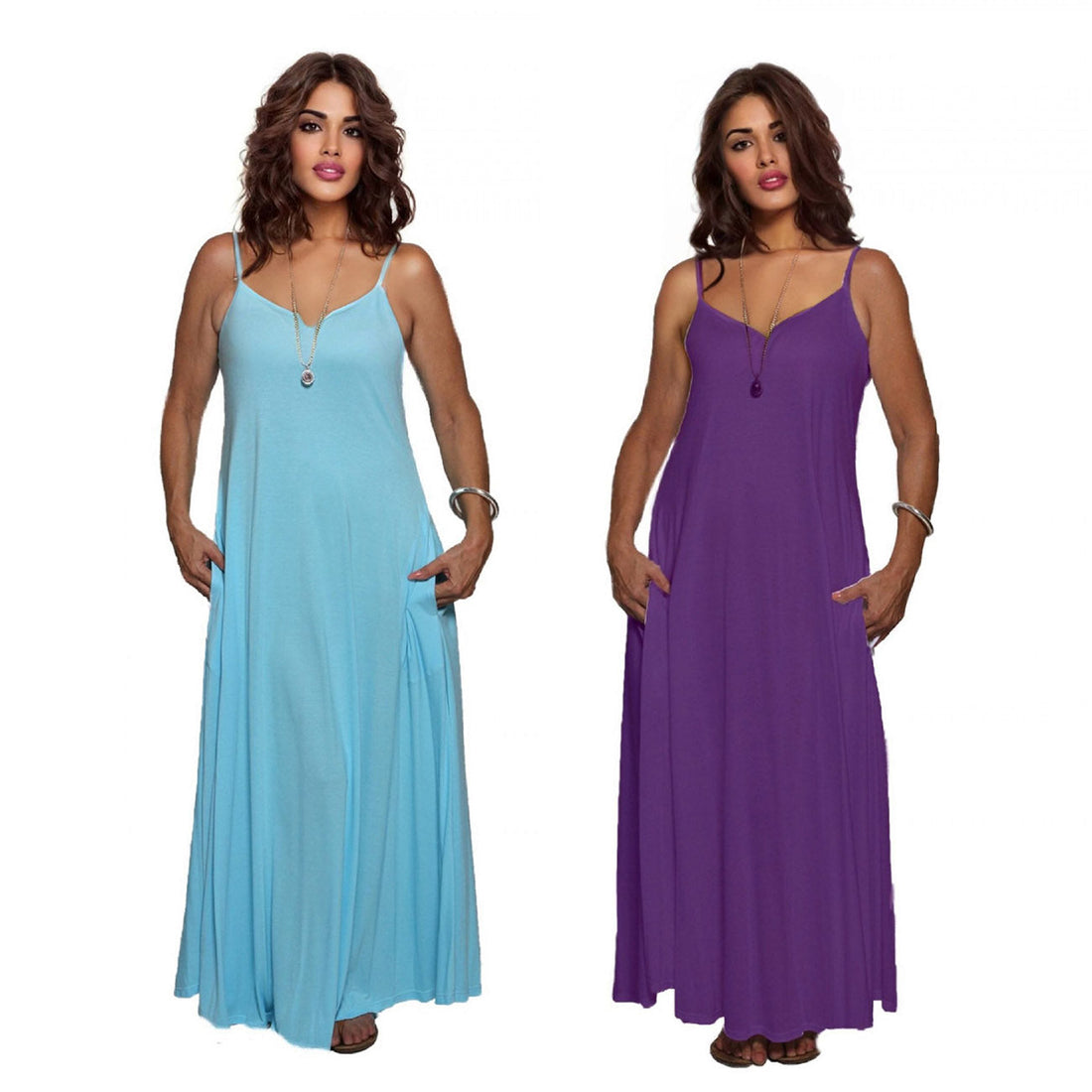 Zayla Spaghetti Strap Jersey Boho Maxi Dress