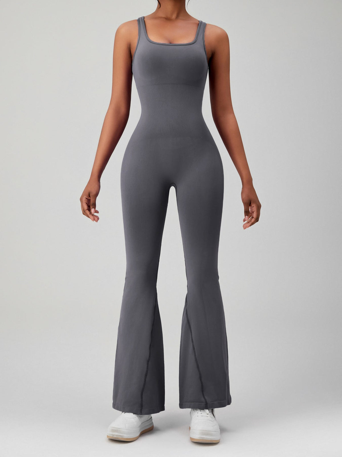 Backless Scrunch Bum Flare Jumpsuit