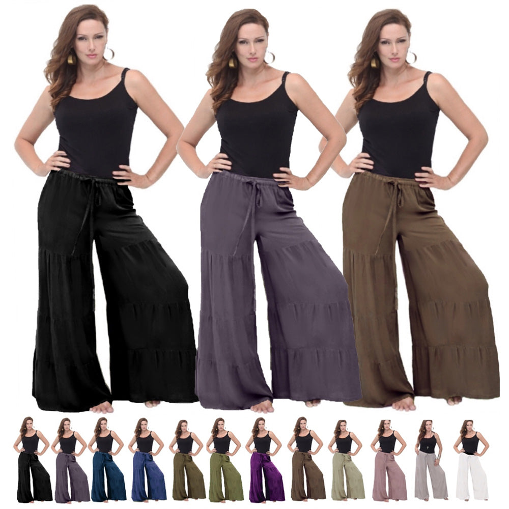 Daniela Wide Leg Ruffled Long Pants