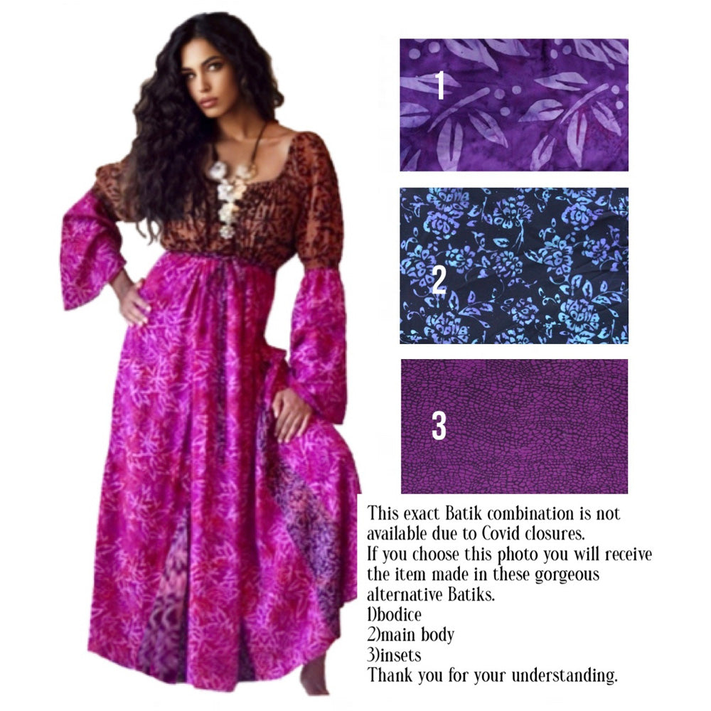 Madeline Boho Inset Empire Bodice Maxi Dress