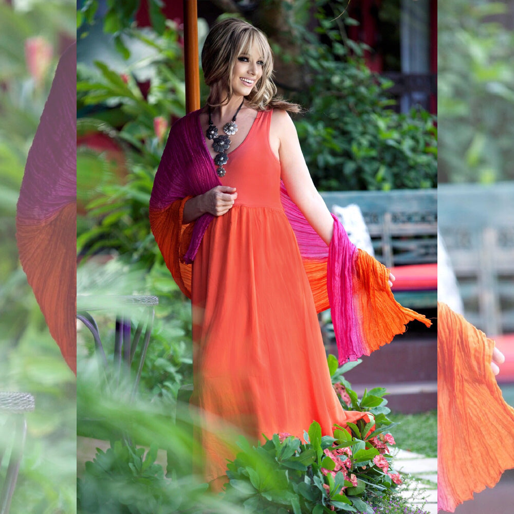 Lia Pretty Layered Lagenlook Maxi Dress