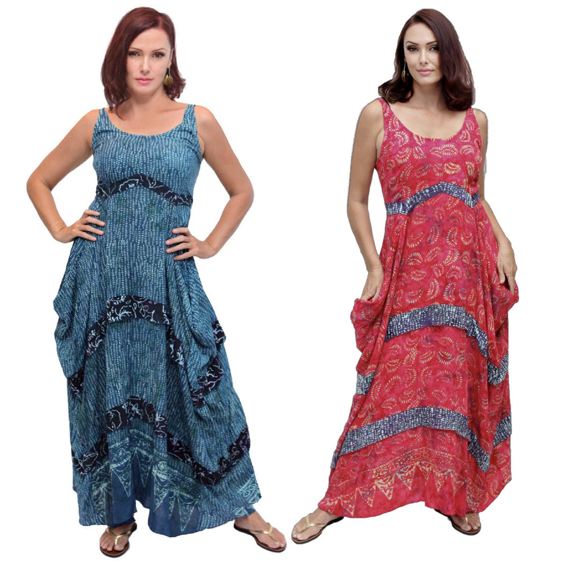 Adalynn Gauzy Batik Smocked Maxi Dress