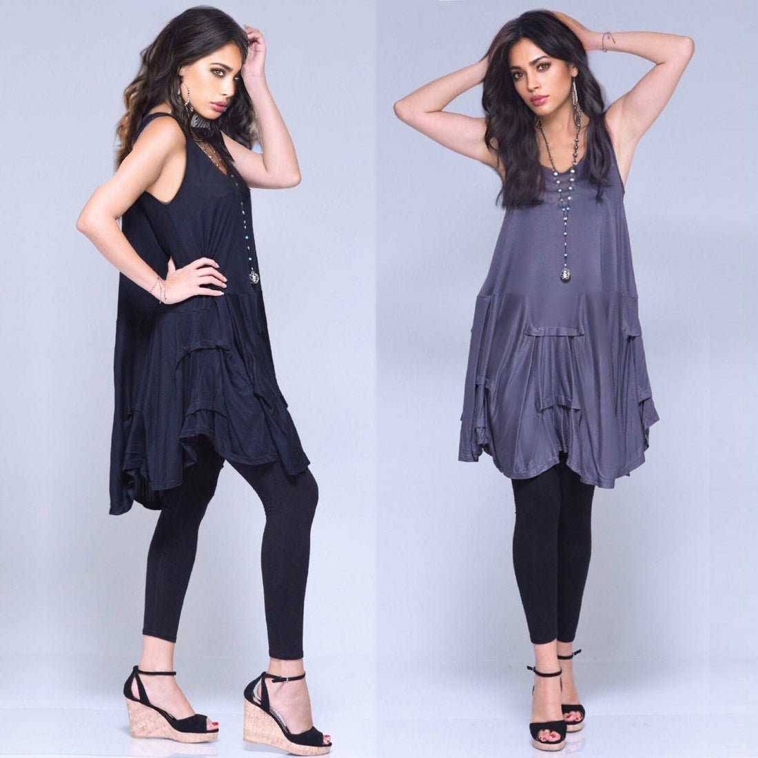 Alexa Stretched Jersey Uneven Hem Mini Dress