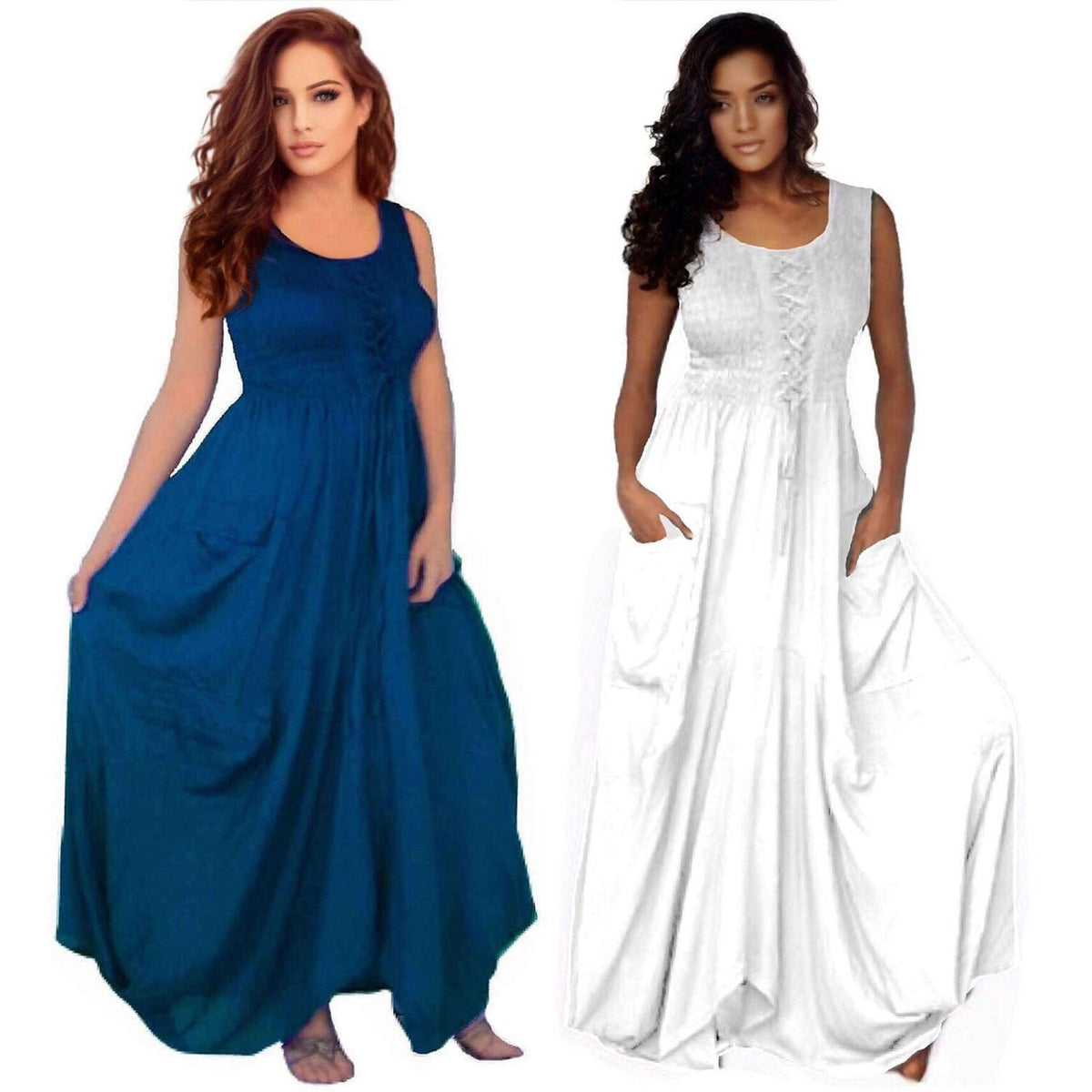 Presley Spaghetti Straps Boho Pockets Maxi Dress
