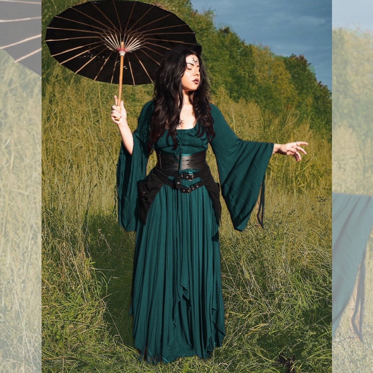 Landry Lace Up Fairy Renaissance Maxi Dress