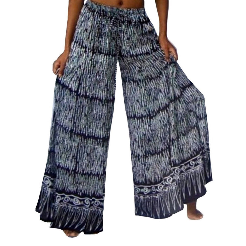 Gabriela Wide Leg Bali Batik Rayon Tiered Pants