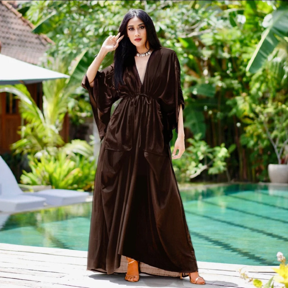 Brittany Bell Sleeves Maxi Goddess Dress