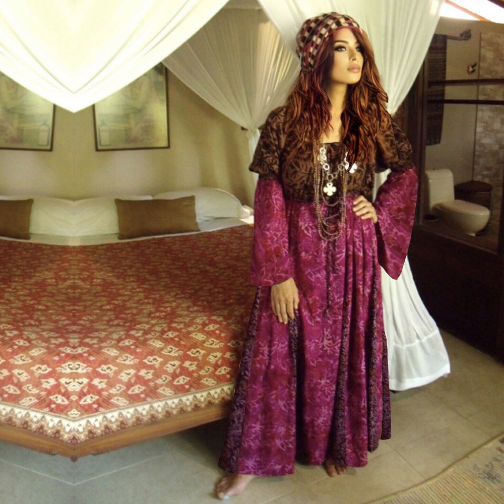 Kayleigh Gypsy Dress Batik Empire Maxi Dress