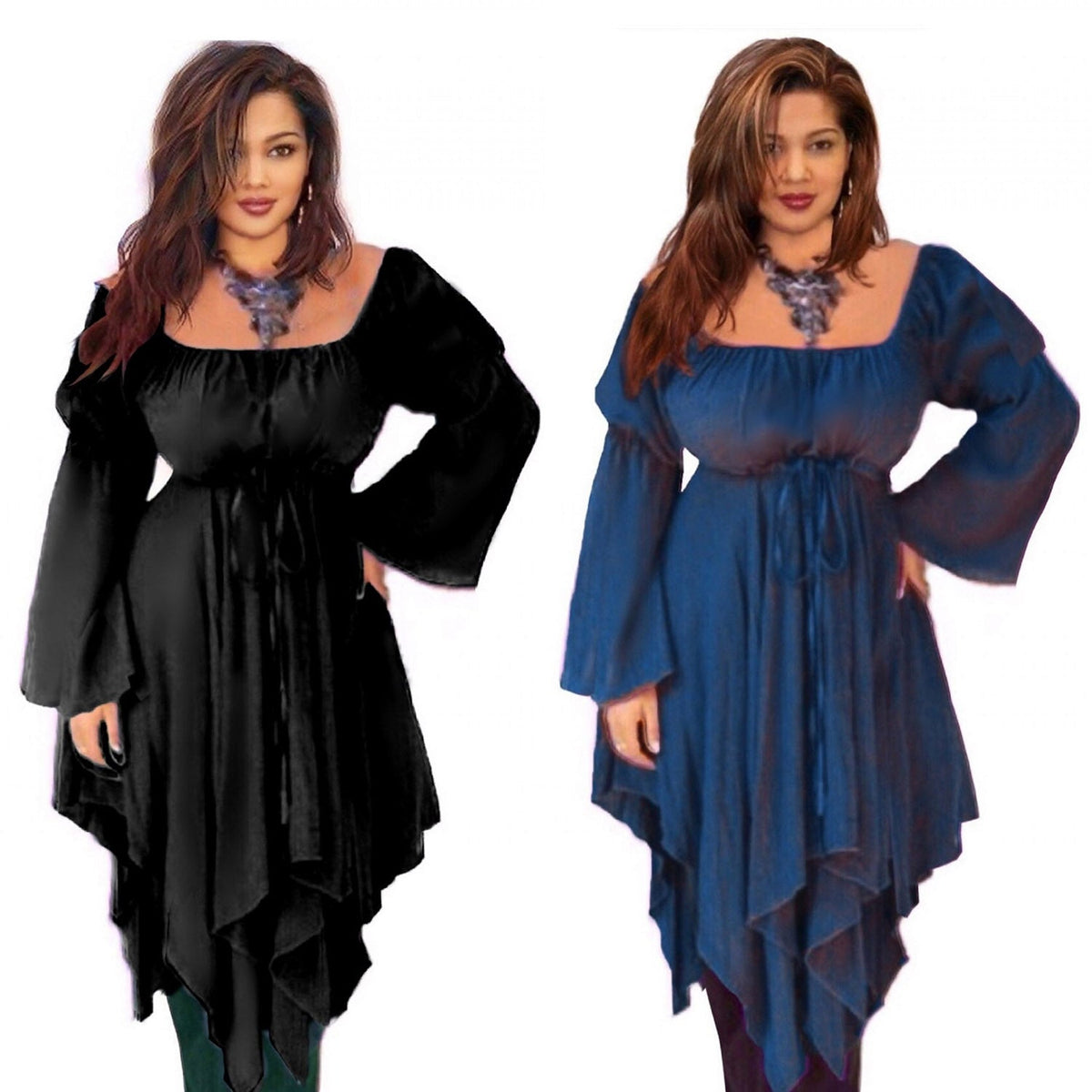 Lilah Asymmetric Hem Bohemian Blouse or Short Dress