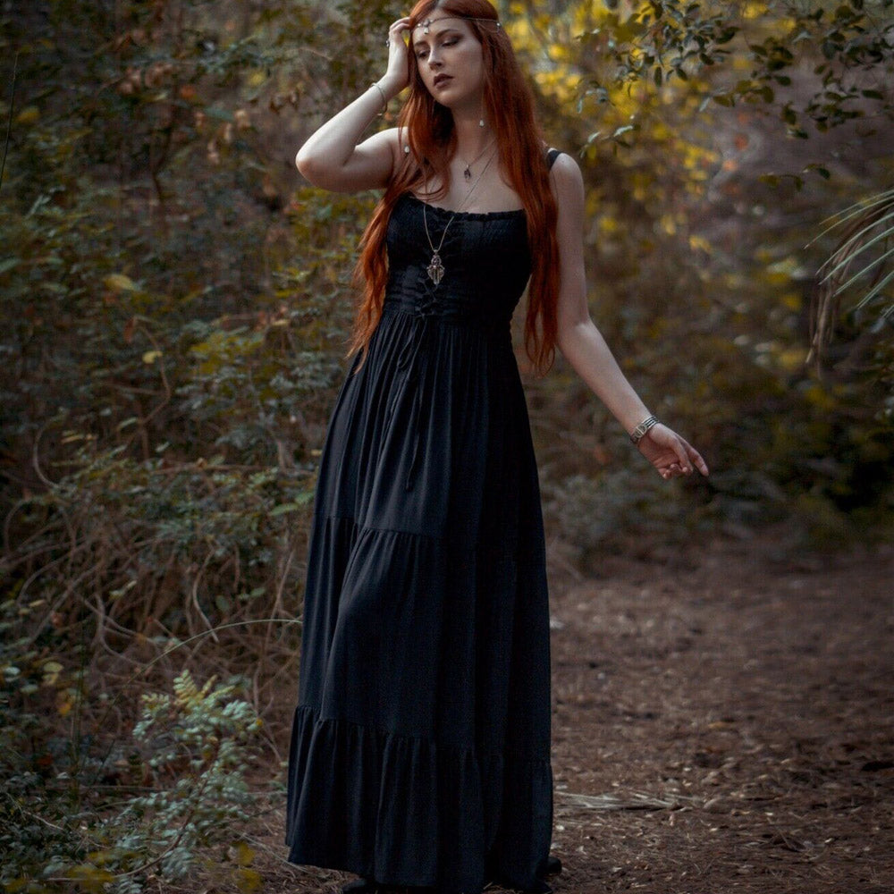 Ava Boho Tiered Ruffled Strappy Maxi Dress