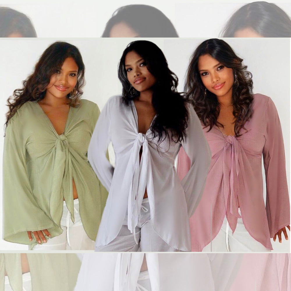 Kimberly Chic Tie Shrug Jacket or Blouse