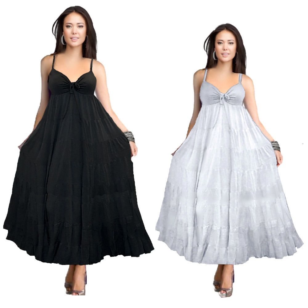 Emma Spandex Bodice Boho Party Maxi Dress