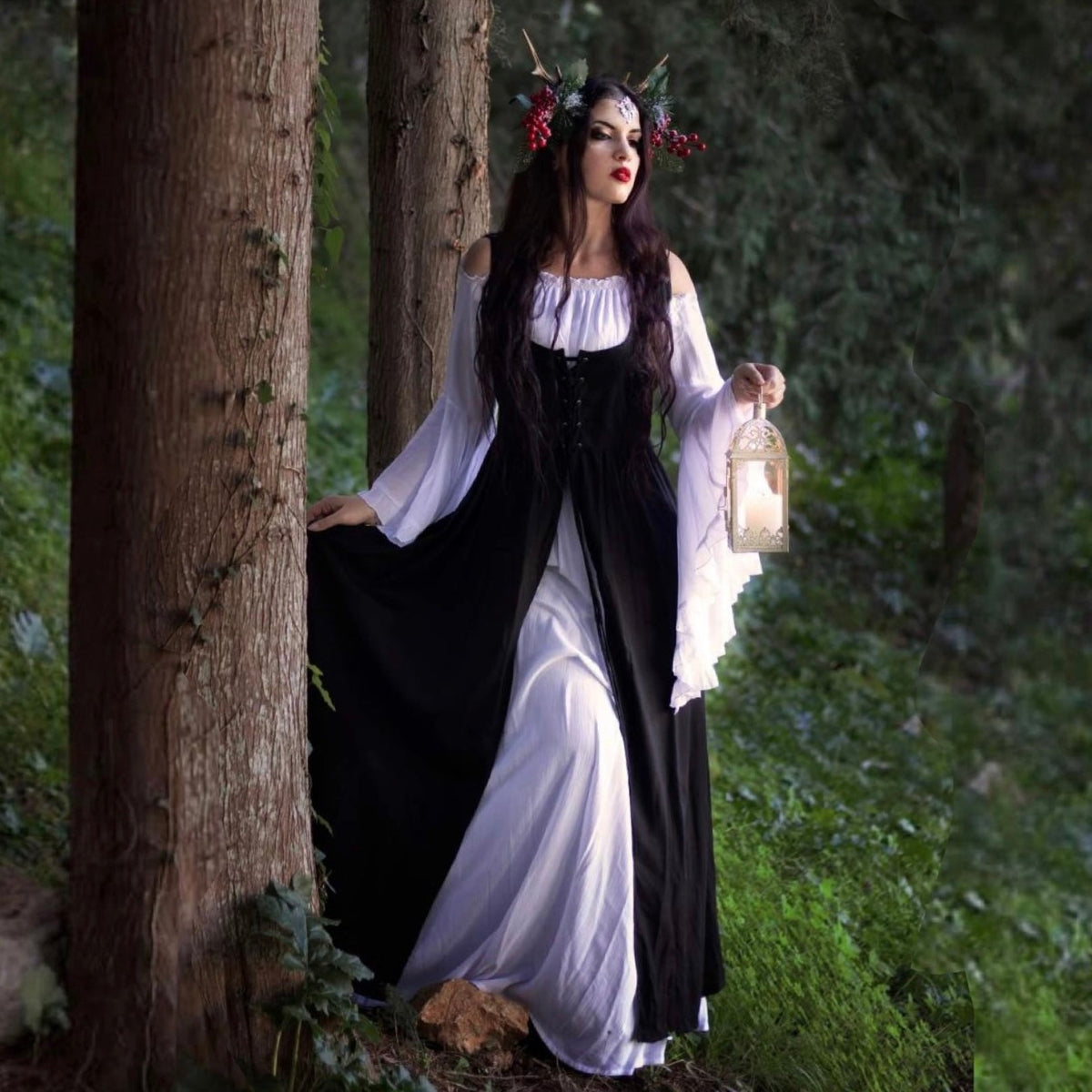 Macie Wiccan Medieval Set 2 Pieces Outfit Maxi Dress