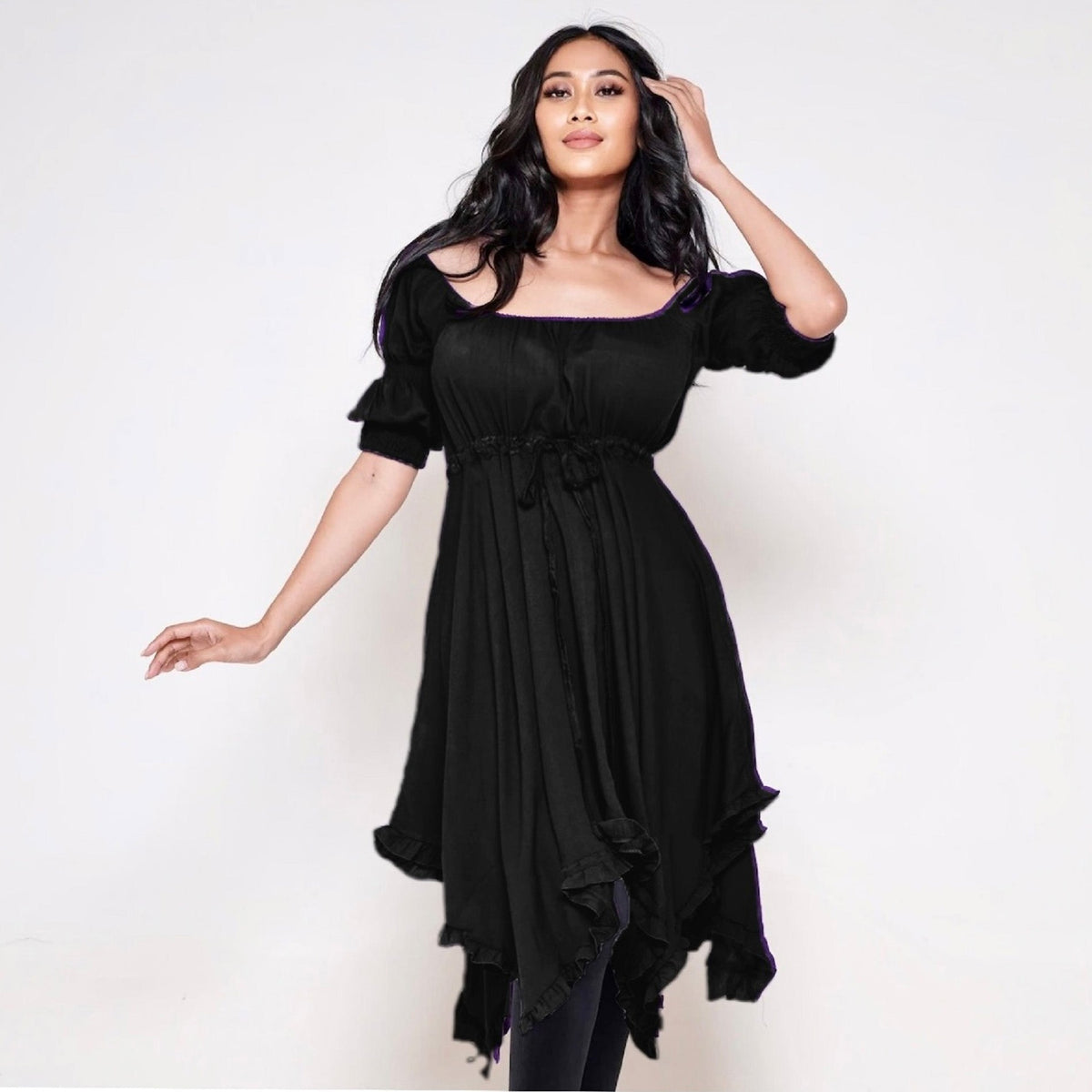 Emely Empire Waist 3/4-length Sleeves Boho Blouse