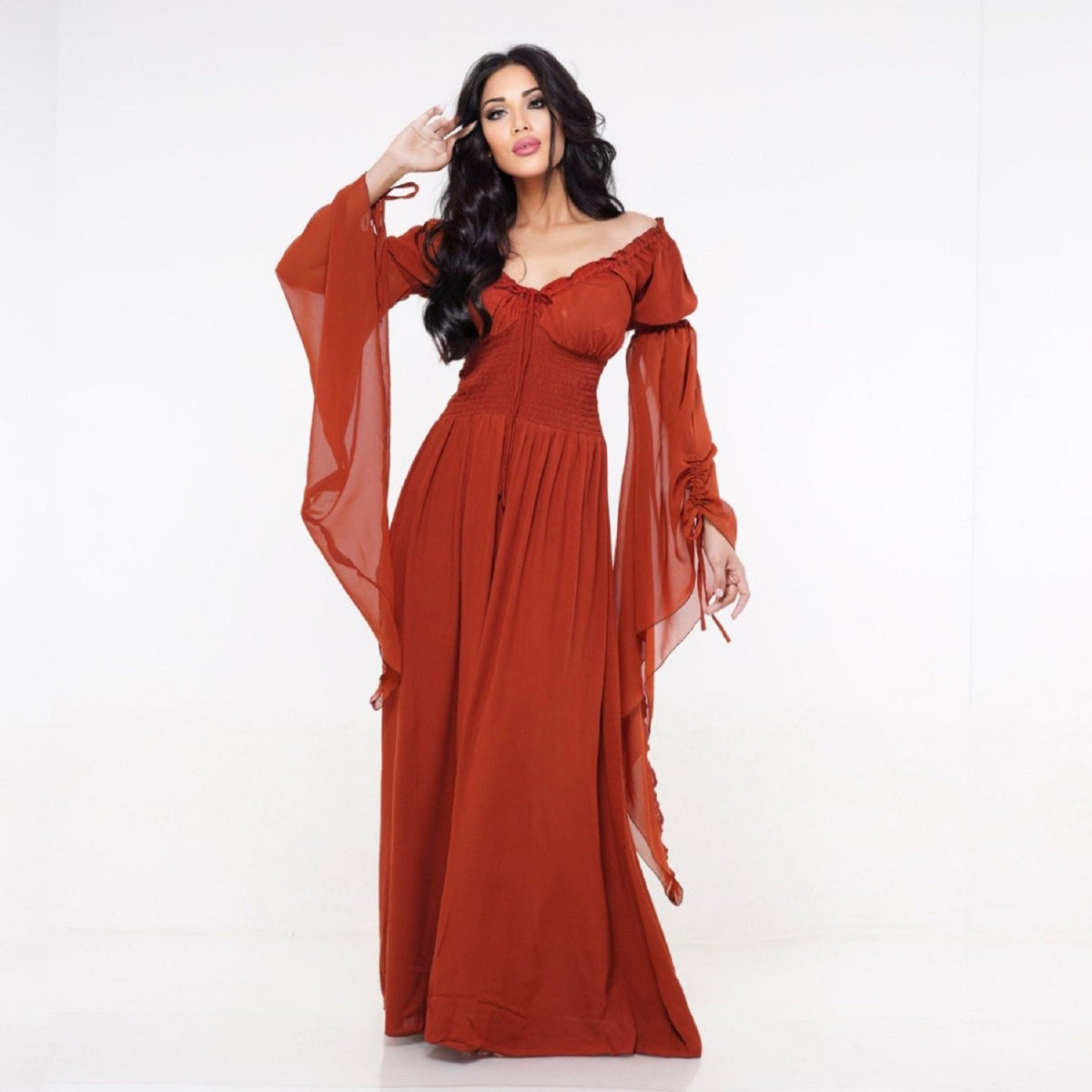 Clarissa Flowing Sleeve Renaissance Romantic Maxi Dress