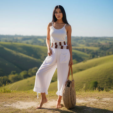 Alexis 3/4 Leg Pockets Capri Mid-Calf Crop Pants