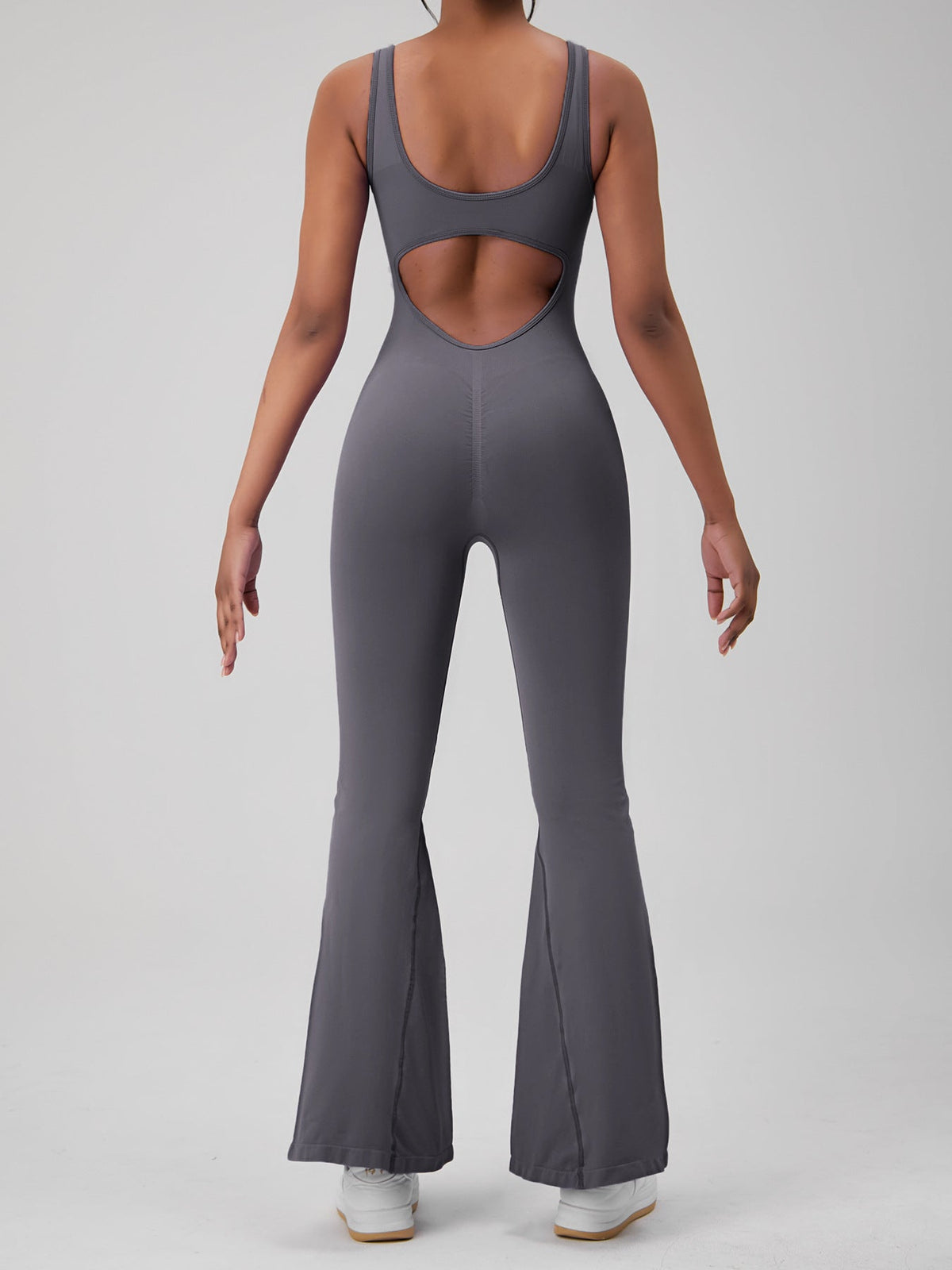 Backless Scrunch Bum Flare Jumpsuit