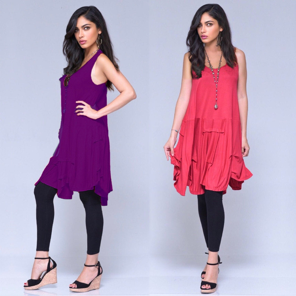 Alexa Stretched Jersey Uneven Hem Mini Dress