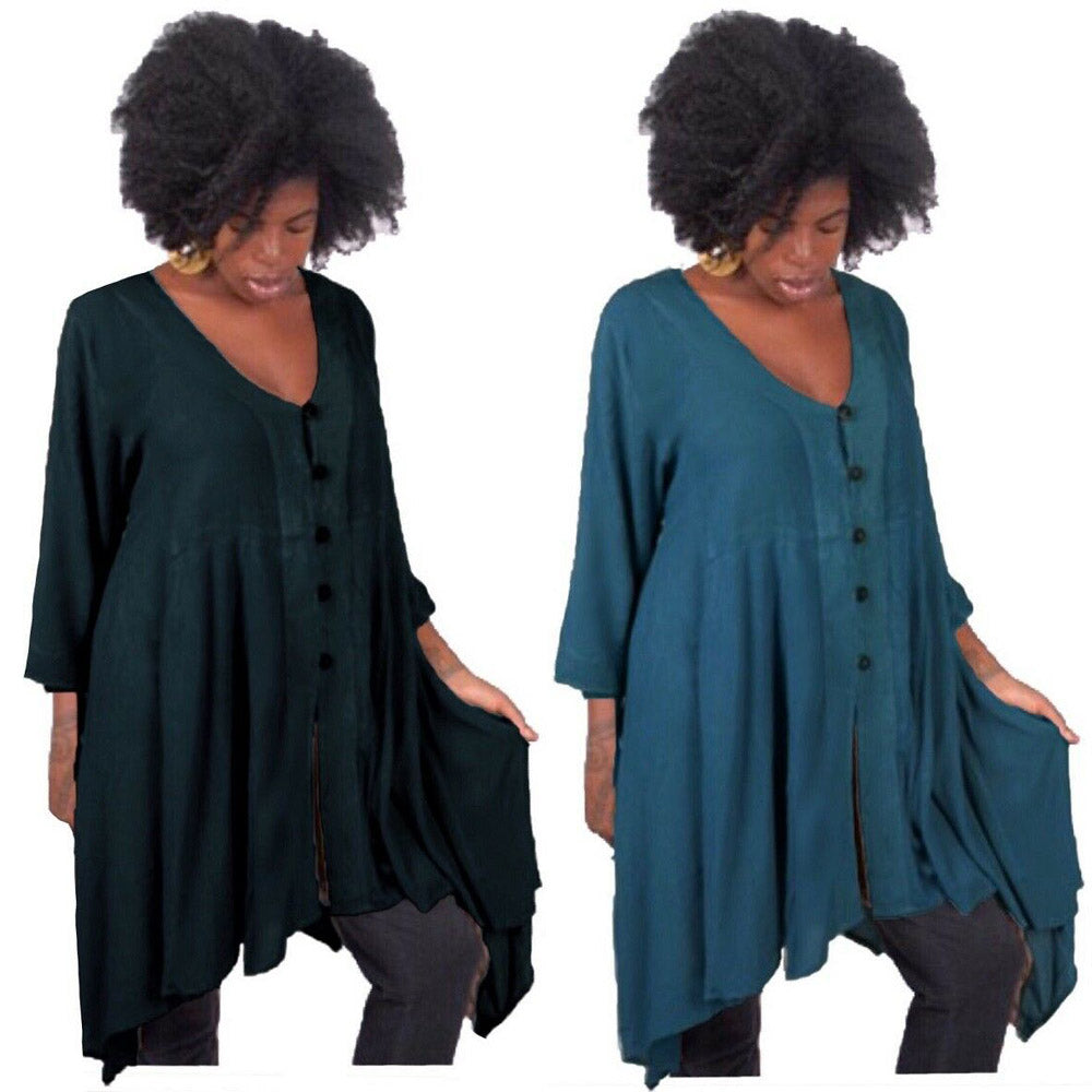 Riley Boho Chic Button Through Blouse Top