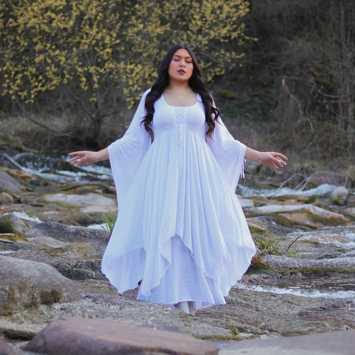 Bellamy Smocked Bodice Fairy Renaissance Maxi Dress