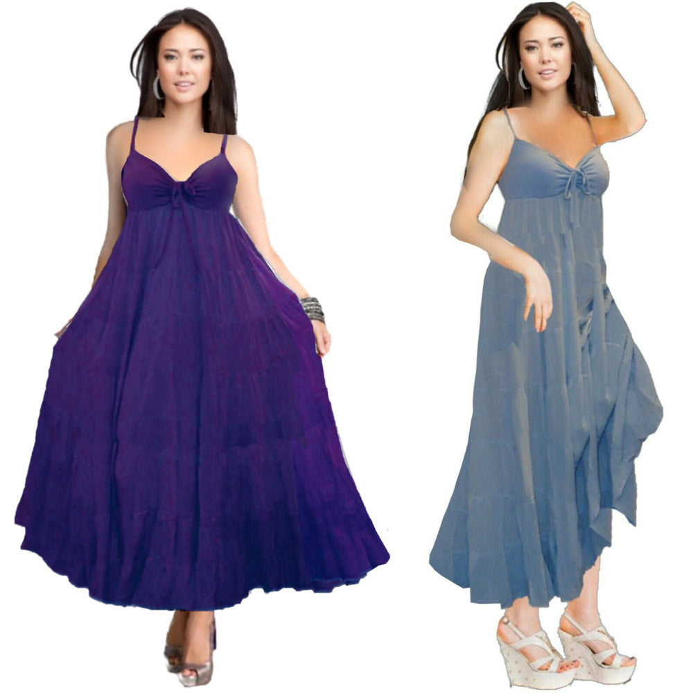 Emma Spandex Bodice Boho Party Maxi Dress