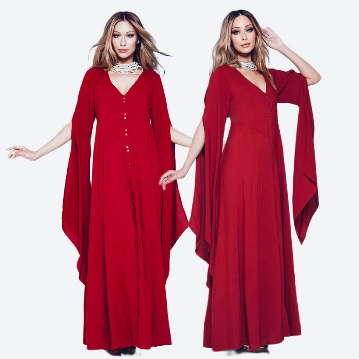 Mae Flowing Sleeve A Line Bohemian Maxi Dress