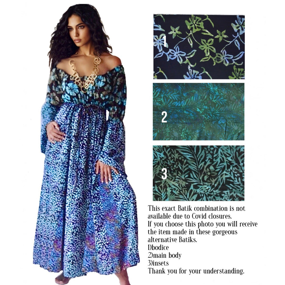 Madeline Boho Inset Empire Bodice Maxi Dress