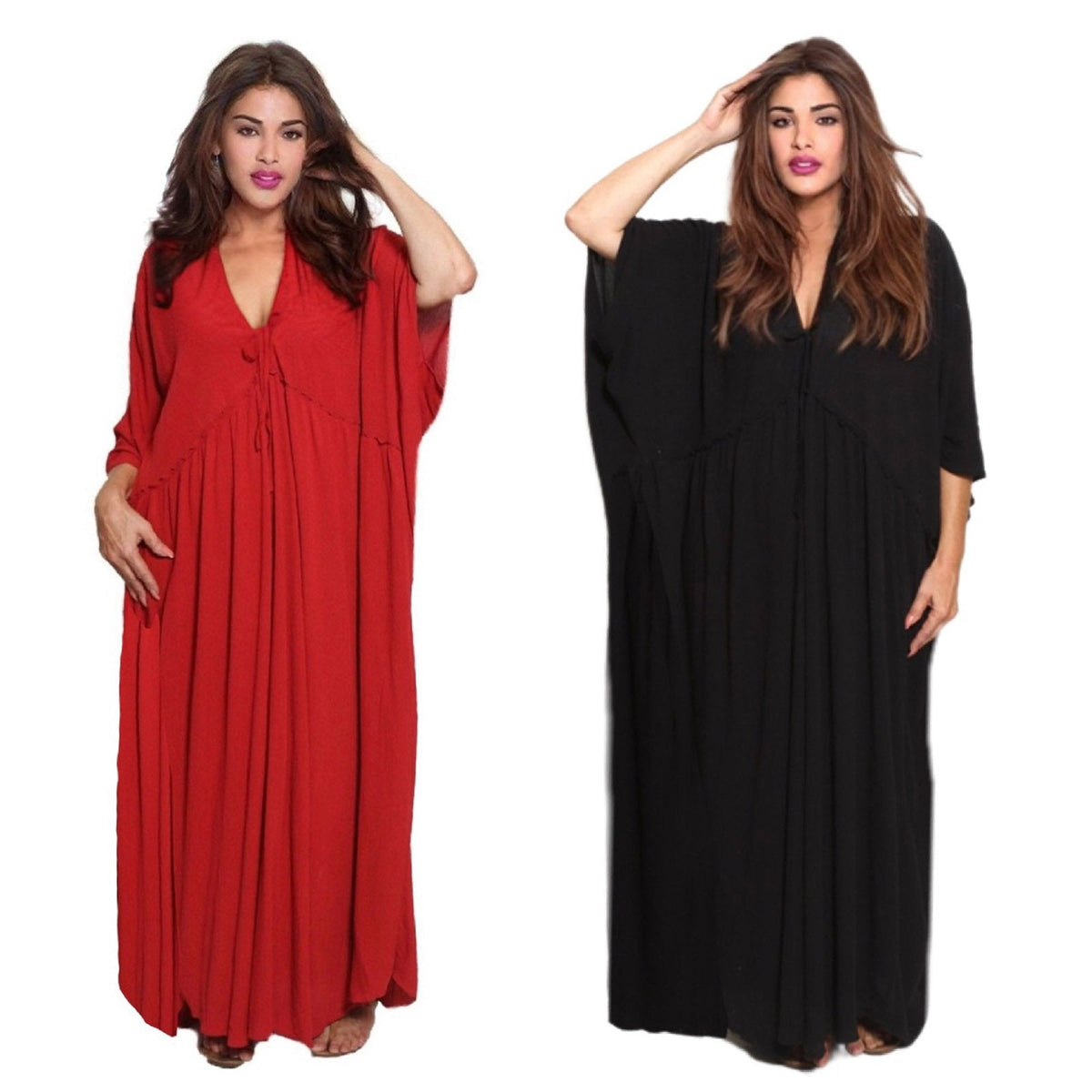 June Lounge Abaya Rayon Crinkle Boho Caftan Dress