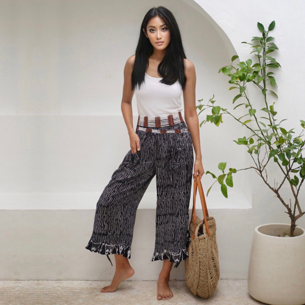 Haven Boho 3/4 Leg Pockets Capri Mid-Calf Crop Pants