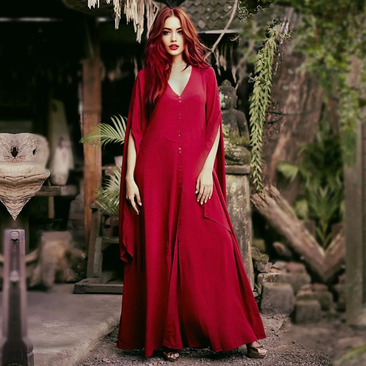 Andi CottageGoth Renaissance Boho A Line Maxi Dress