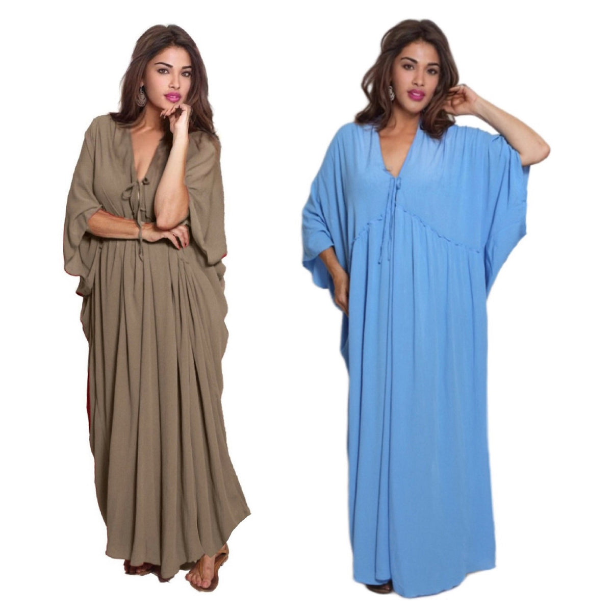 June Lounge Abaya Rayon Crinkle Boho Caftan Dress